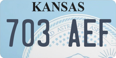 KS license plate 703AEF