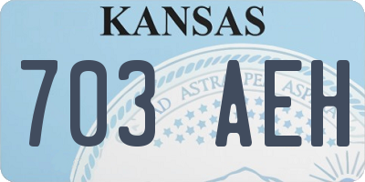 KS license plate 703AEH