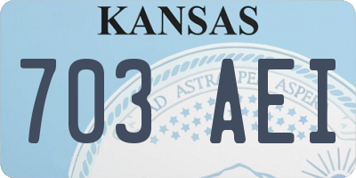KS license plate 703AEI