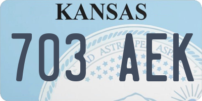 KS license plate 703AEK