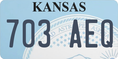 KS license plate 703AEQ