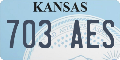 KS license plate 703AES