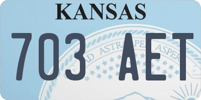 KS license plate 703AET