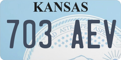 KS license plate 703AEV