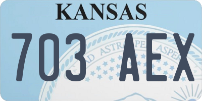 KS license plate 703AEX
