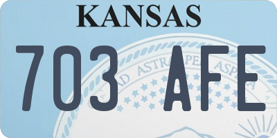 KS license plate 703AFE