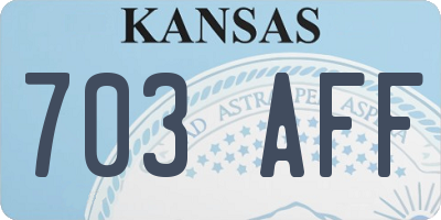 KS license plate 703AFF
