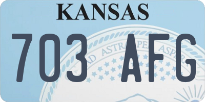 KS license plate 703AFG