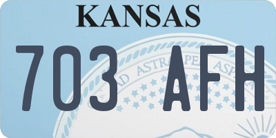 KS license plate 703AFH