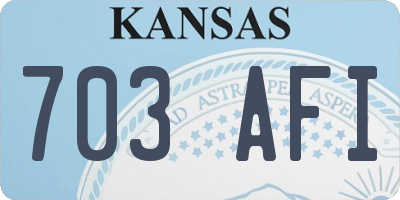 KS license plate 703AFI