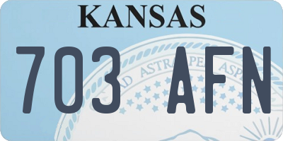 KS license plate 703AFN