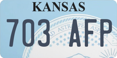 KS license plate 703AFP