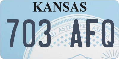KS license plate 703AFQ