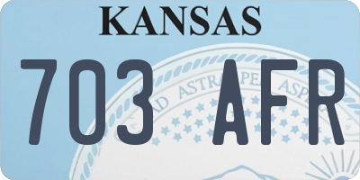 KS license plate 703AFR