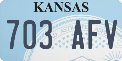 KS license plate 703AFV