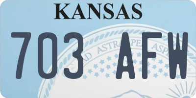 KS license plate 703AFW
