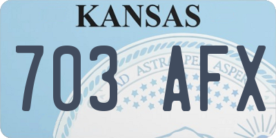 KS license plate 703AFX