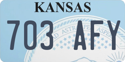 KS license plate 703AFY