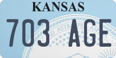 KS license plate 703AGE