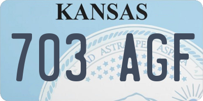 KS license plate 703AGF