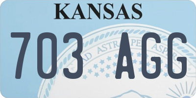 KS license plate 703AGG