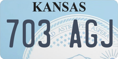 KS license plate 703AGJ