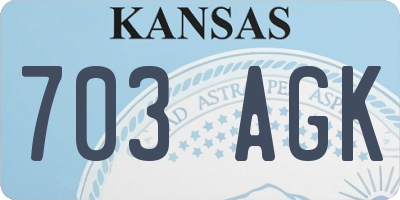 KS license plate 703AGK