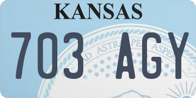 KS license plate 703AGY