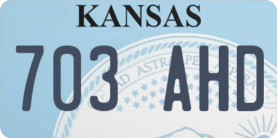KS license plate 703AHD