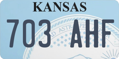KS license plate 703AHF