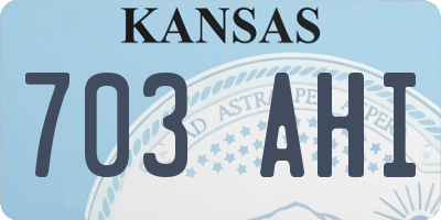 KS license plate 703AHI