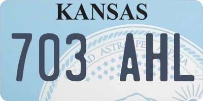 KS license plate 703AHL