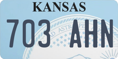 KS license plate 703AHN