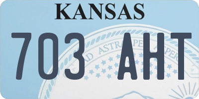 KS license plate 703AHT