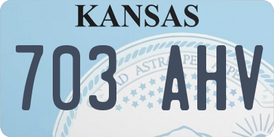 KS license plate 703AHV