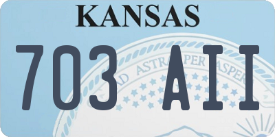 KS license plate 703AII