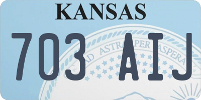 KS license plate 703AIJ