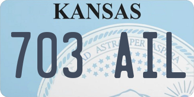KS license plate 703AIL