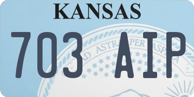 KS license plate 703AIP