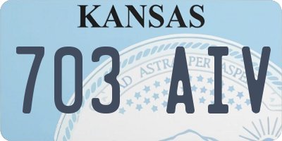 KS license plate 703AIV