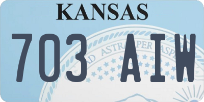 KS license plate 703AIW