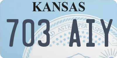 KS license plate 703AIY