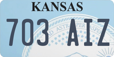 KS license plate 703AIZ