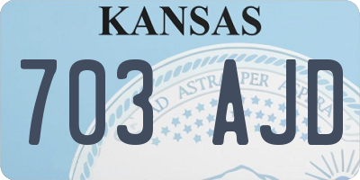 KS license plate 703AJD