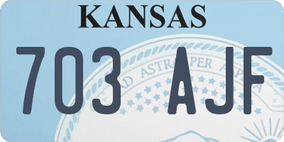 KS license plate 703AJF