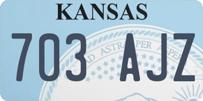 KS license plate 703AJZ