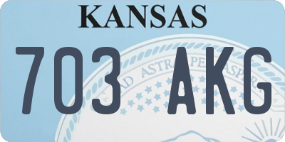KS license plate 703AKG