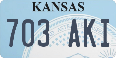 KS license plate 703AKI