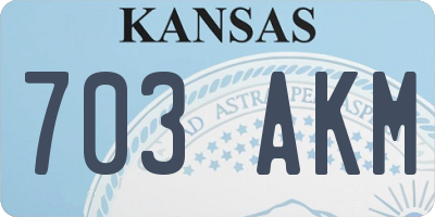 KS license plate 703AKM