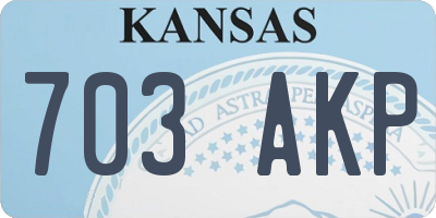 KS license plate 703AKP